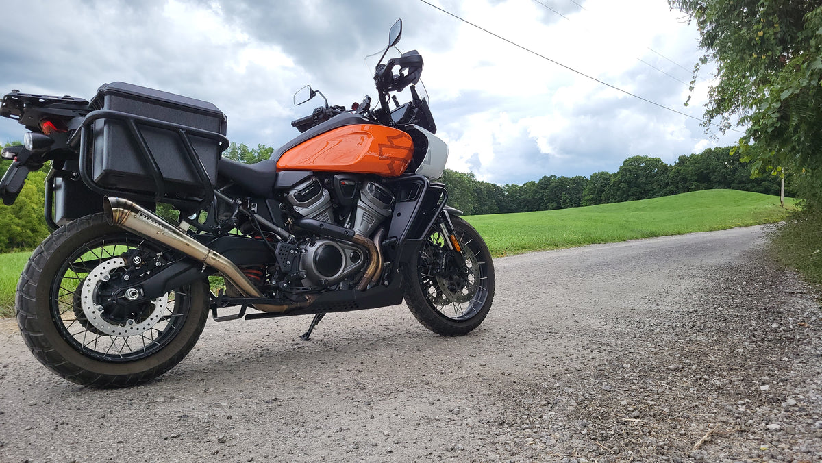 Stealth Pipes Pan America slip-on exhaust system – performance upgrade for Harley adventure bike, photo 6 of 17