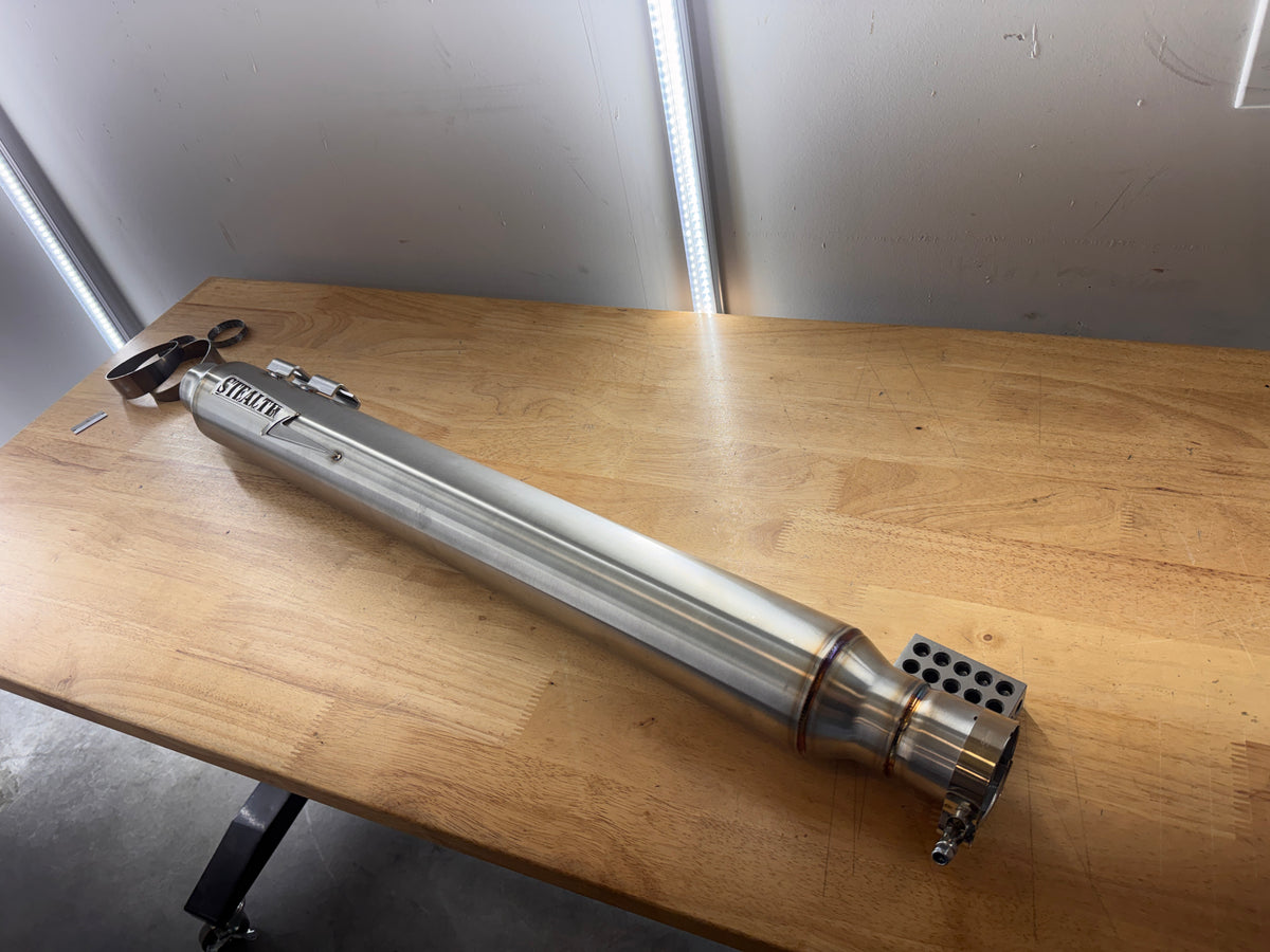 Pipe Bomb Full Length Harley Bagger Slip On 2.25" Muffler, photo 4 of 9