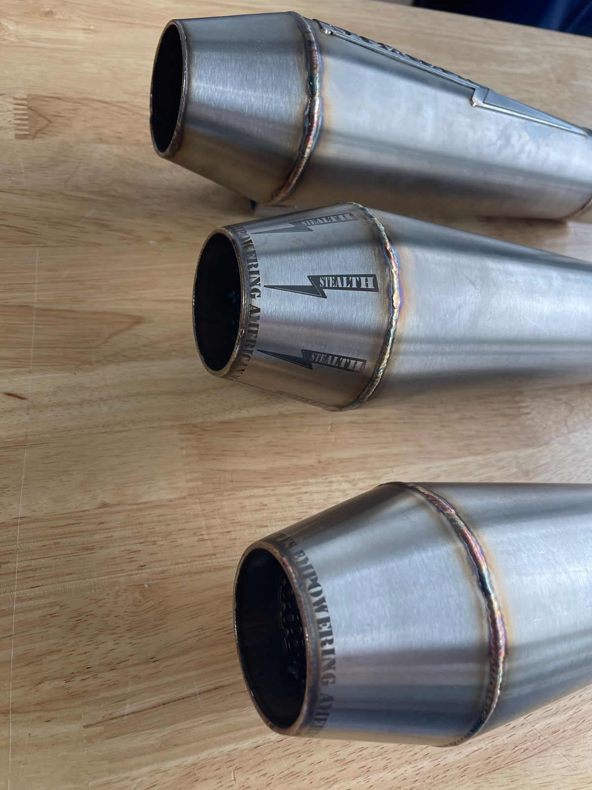 Stealth Pipes Reverse Cone Mufflers – polished stainless modular exhaust options, photo 9 of 14