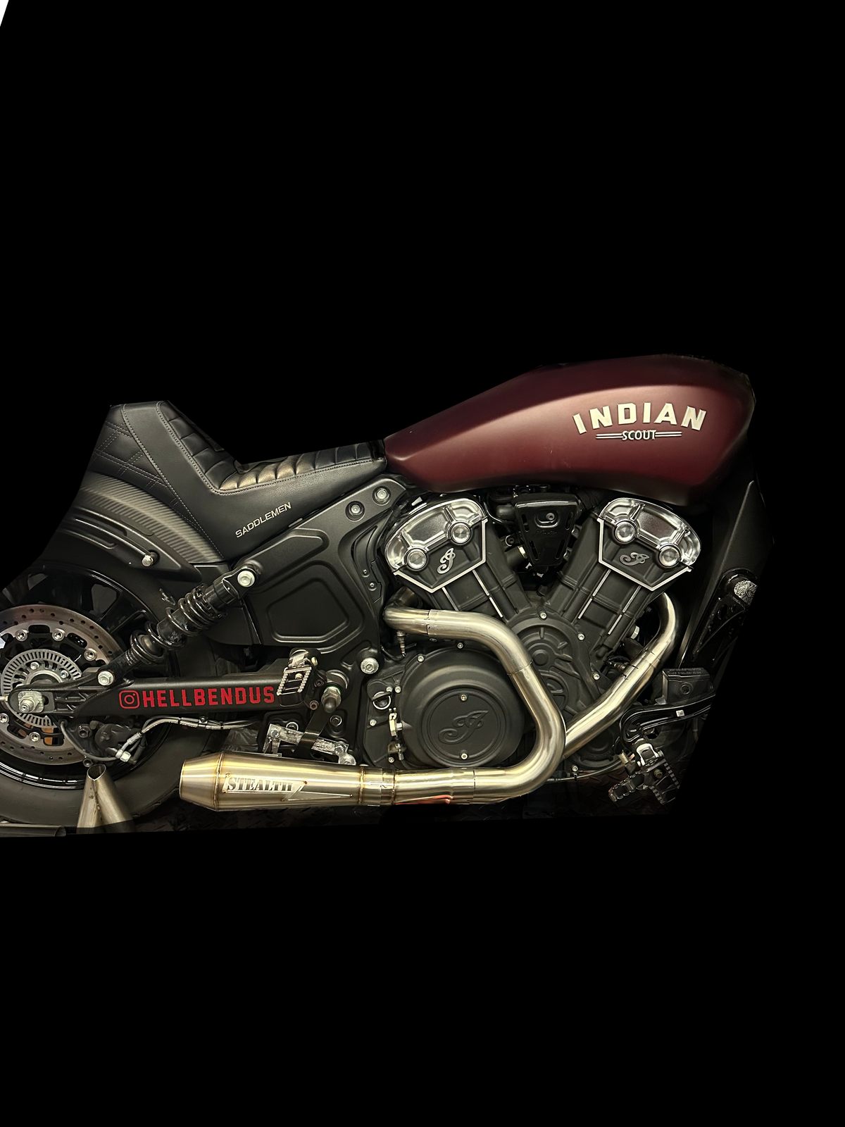 2015–2025 Indian Scout fitted with Stealth Pipes exhaust system – American-made performance upgrade, photo 10 of 21