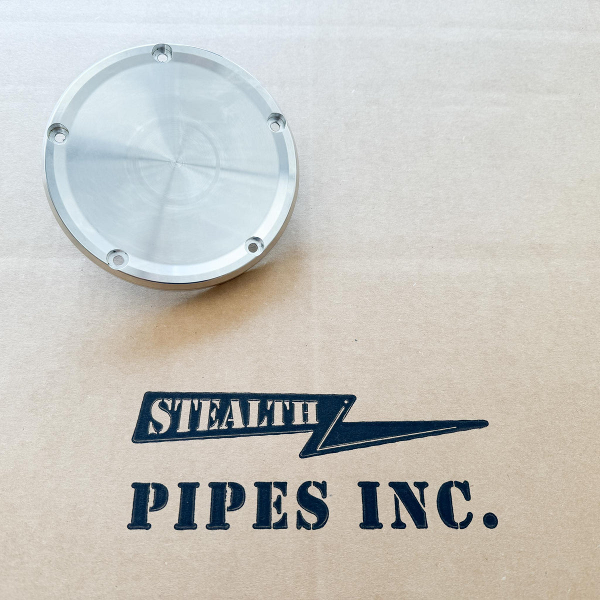 Stealth Pipes Twin Cam Derby Cover – raw machined aluminum cover for Harley Dyna, Softail, and Touring models (1999–2019), photo 3 of 4