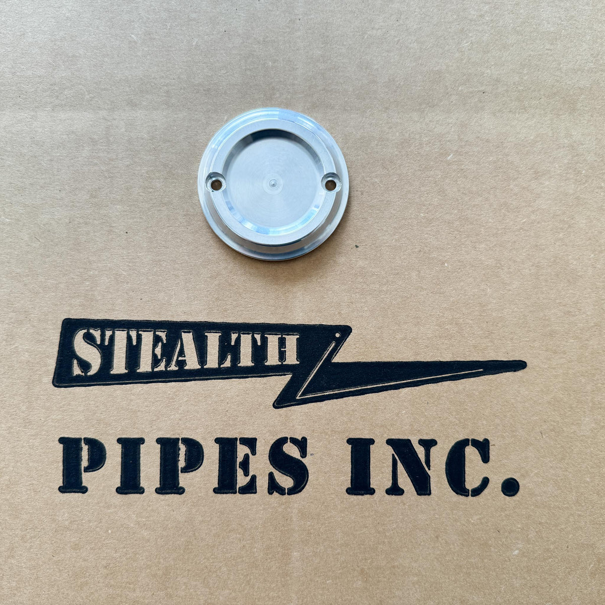 Stealth Pipes M8 Points Cover – raw machined aluminum cover for Harley M8 2018–2023 models, photo 3 of 4
