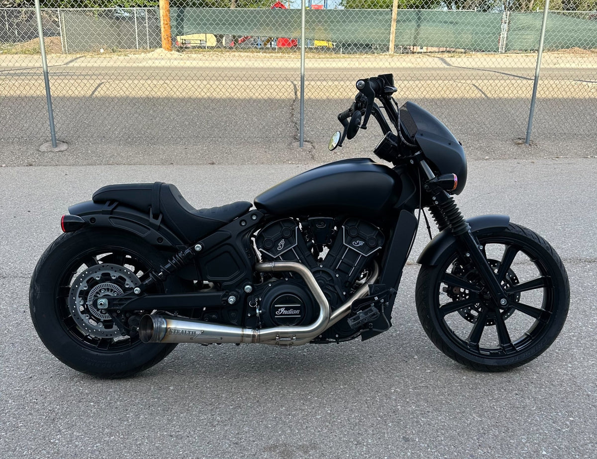 2015–2025 Indian Scout fitted with Stealth Pipes exhaust system – American-made performance upgrade, photo 11 of 21