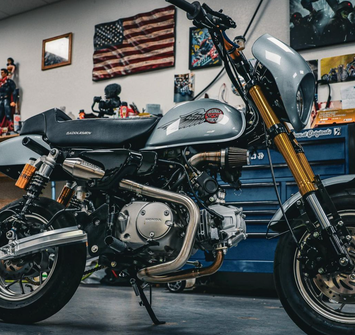 Stealth x Kruesi Originals Monkey exhaust – American-made stainless muffler upgrade for Honda Monkey, photo 5 of 12