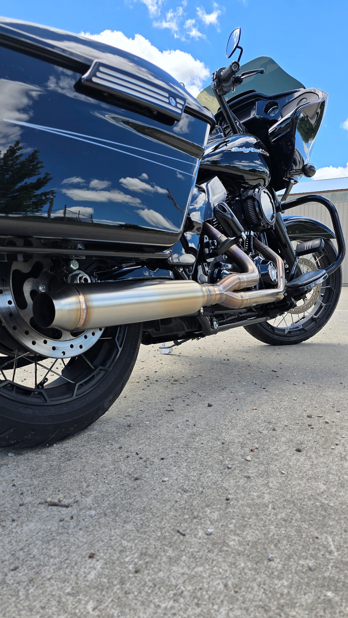Pipes Short Bagger exhaust system – stainless steel headers and muffler for 1996–2016 Harley touring models, photo 17 of 18