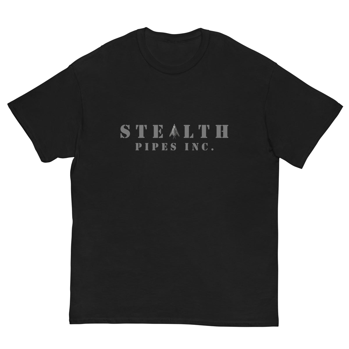Stealth Pipes A-117 T-shirt in black – logo graphic tee, photo 1 of 4
