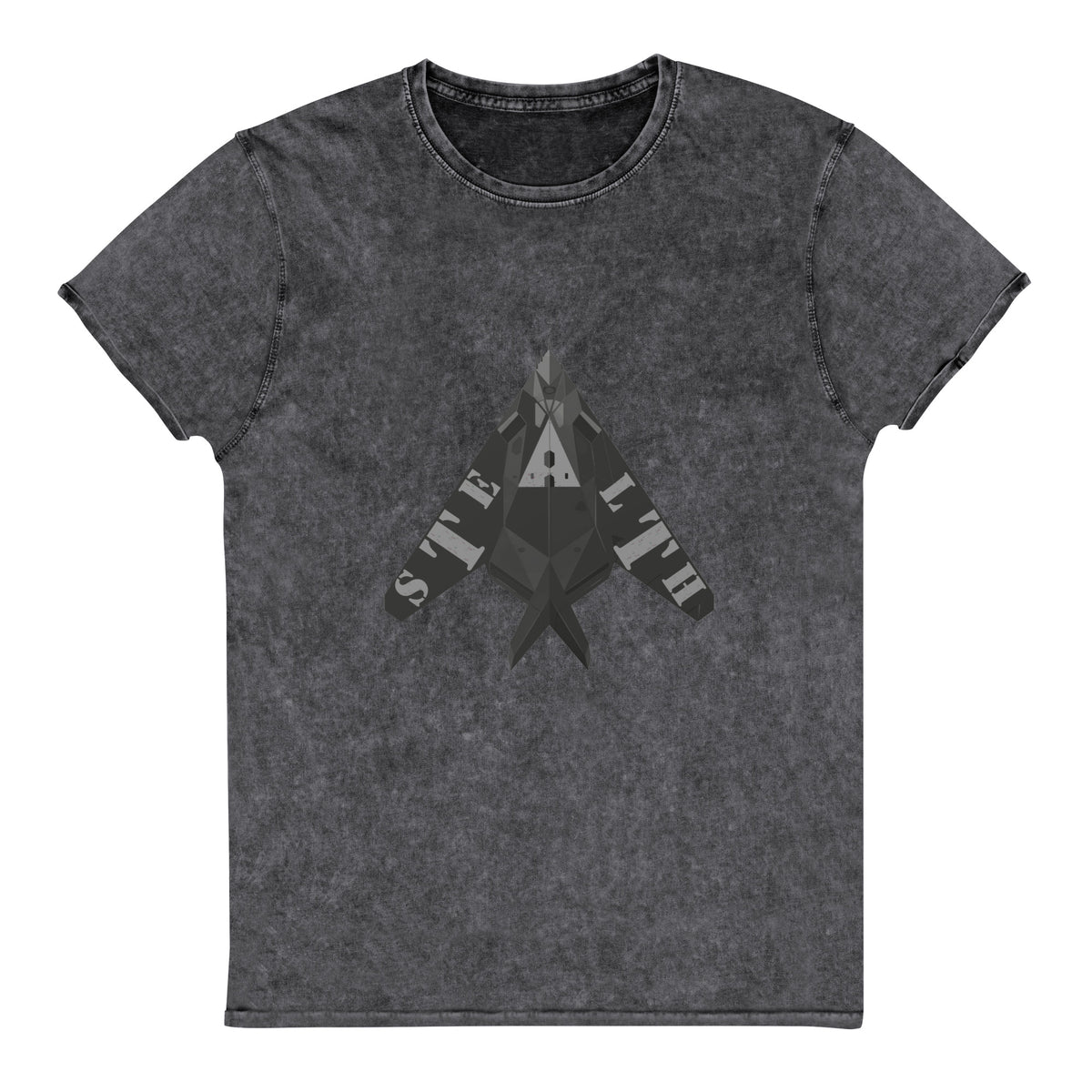 Stealth Pipes Denim T-shirt in grey – logo front graphic, photo 1 of 2