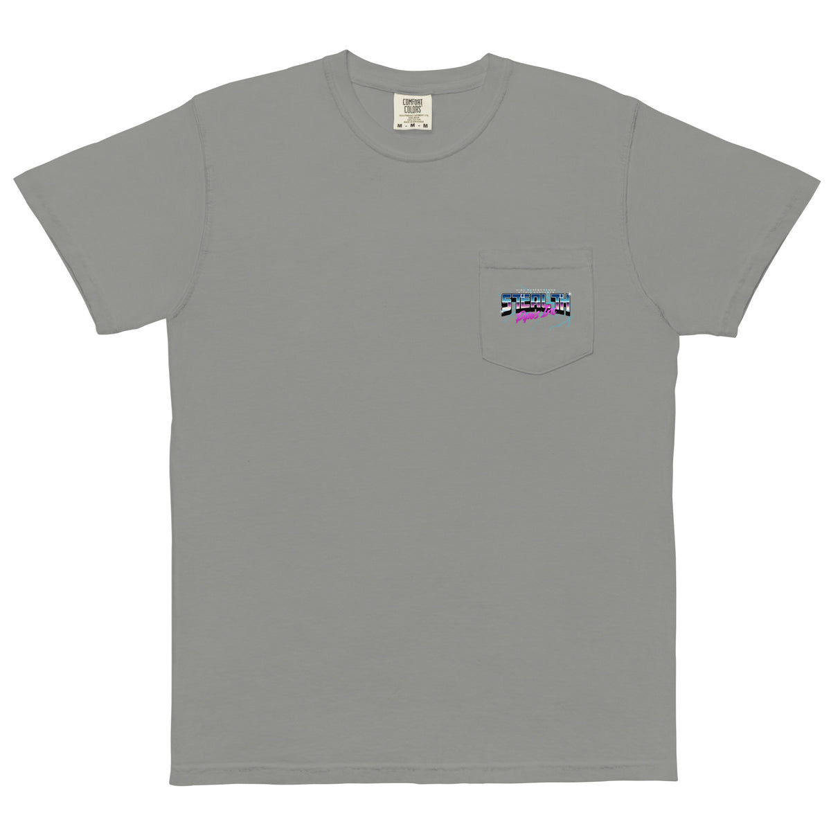 Stealth Pipes 80’s Electricity T-shirt in grey – retro neon logo, photo 3 of 6
